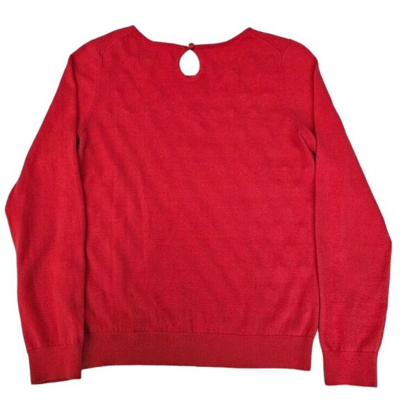 Boden Women's Red Wool-Blend French Knot Tight Knit Pullover Sweater Sz 6/UK-10 - Picture 3 of 15